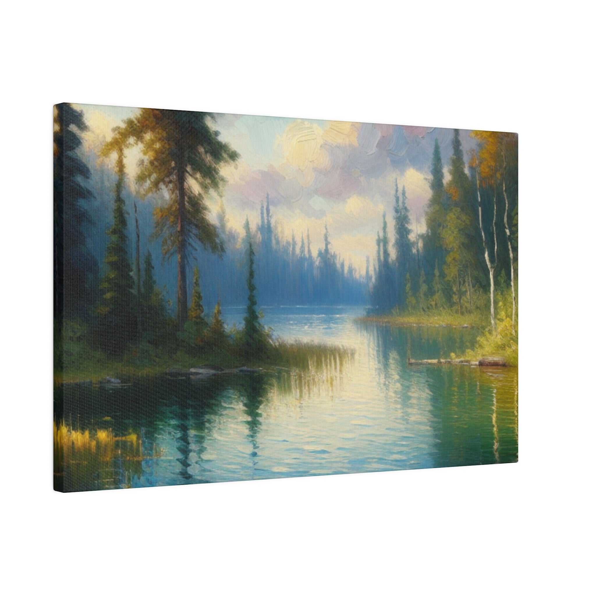 Serene Lake Tranquility Lake Painting Canvas