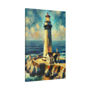 Maritime Mirage Coastal Wall Art Lighthouse Painting Canvas