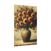 Timeless Blossoms Flowers In Vase Sunflower Painting Canvas