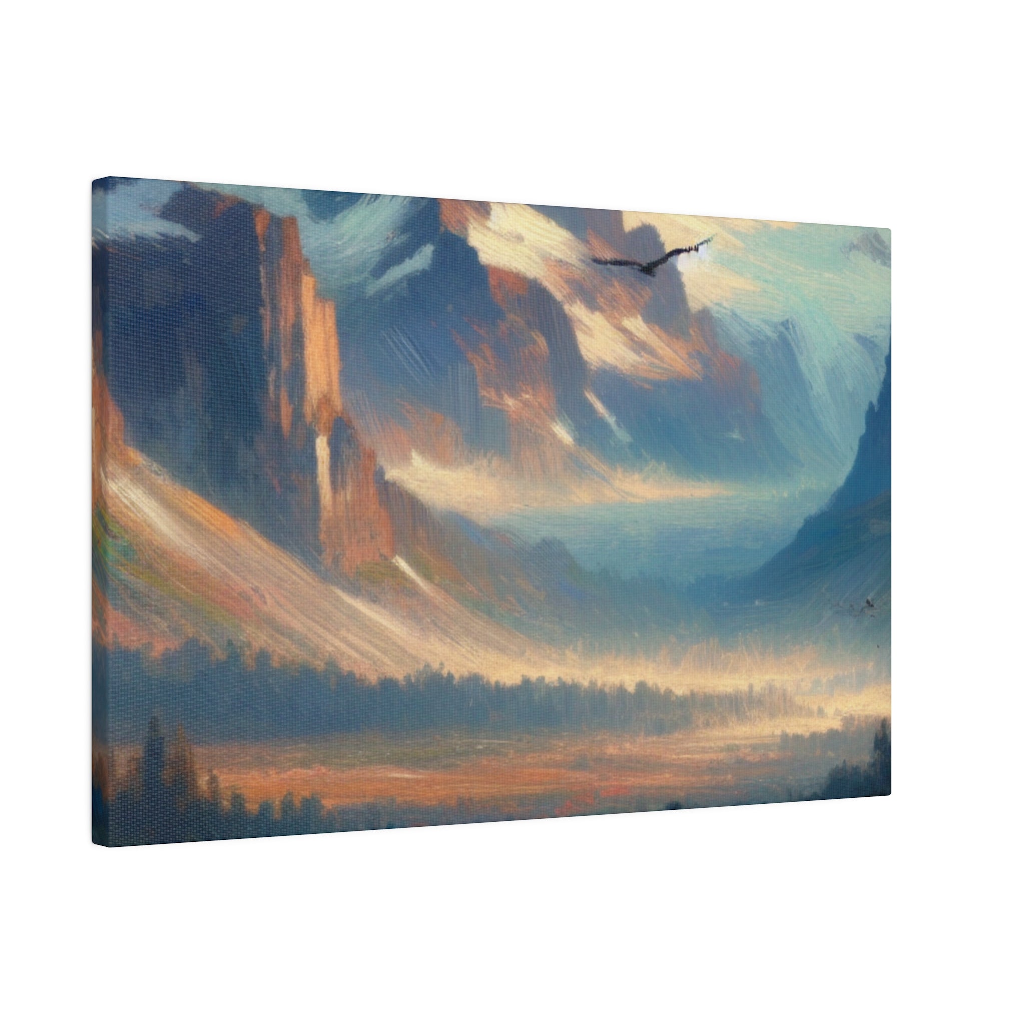 Majestic Swirl Mountain Landscape Painting Canvas