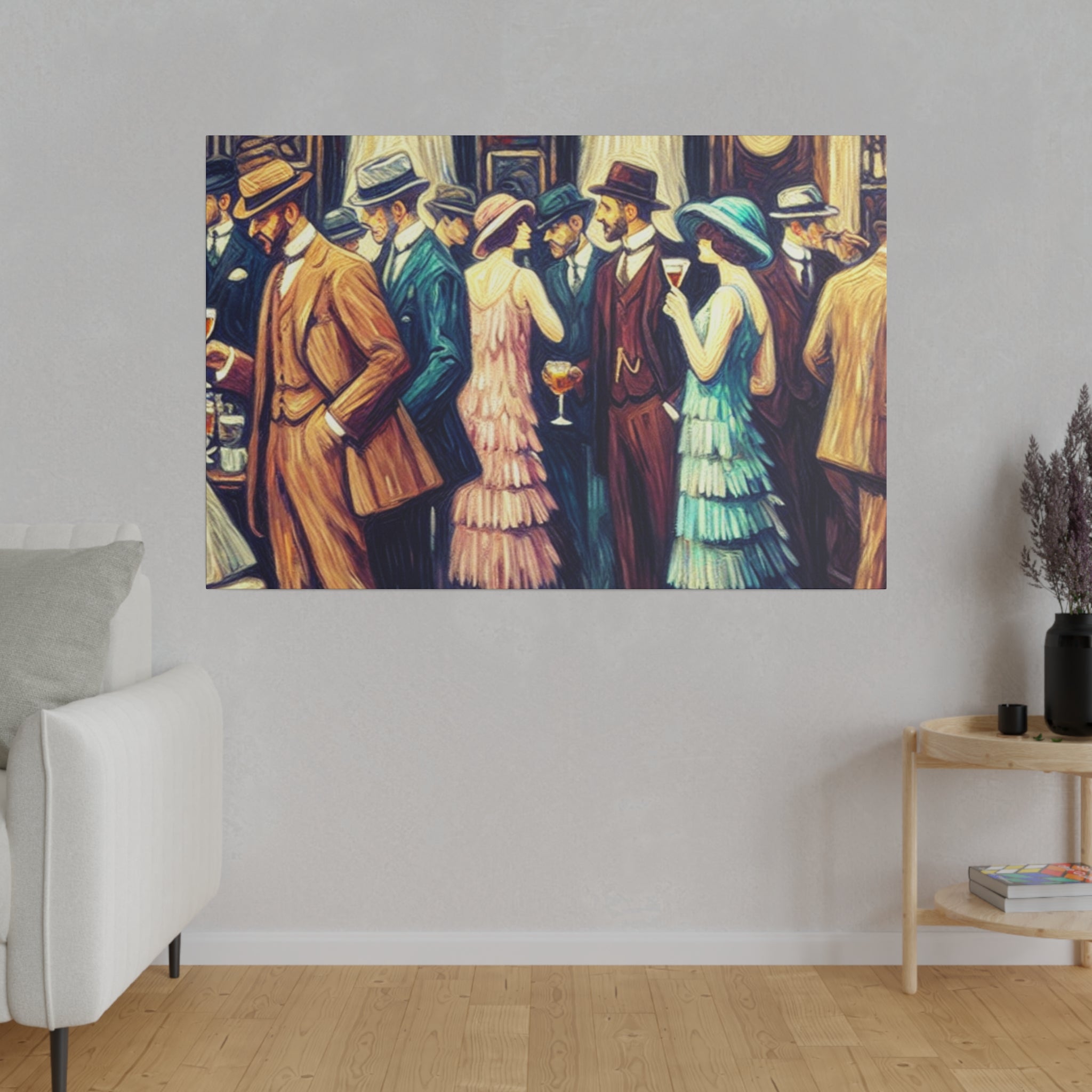 Hootch Hideout Haven Retro Speakeasy Bar Art Canvas