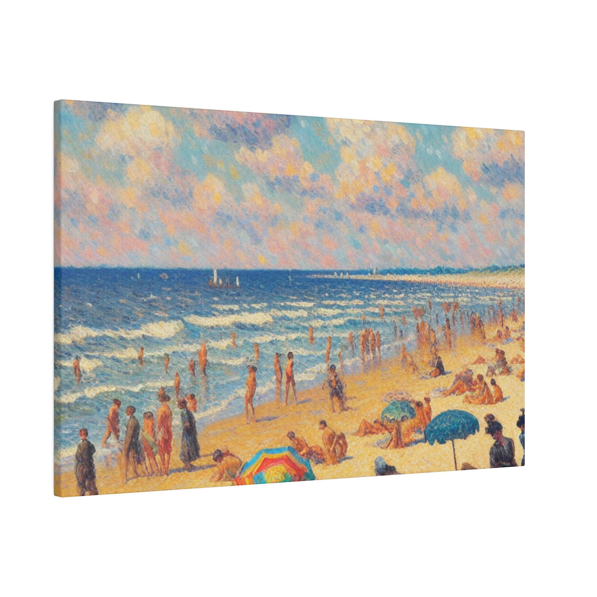 Sunday Beach Day Coastal Decor Beach Painting Canvas