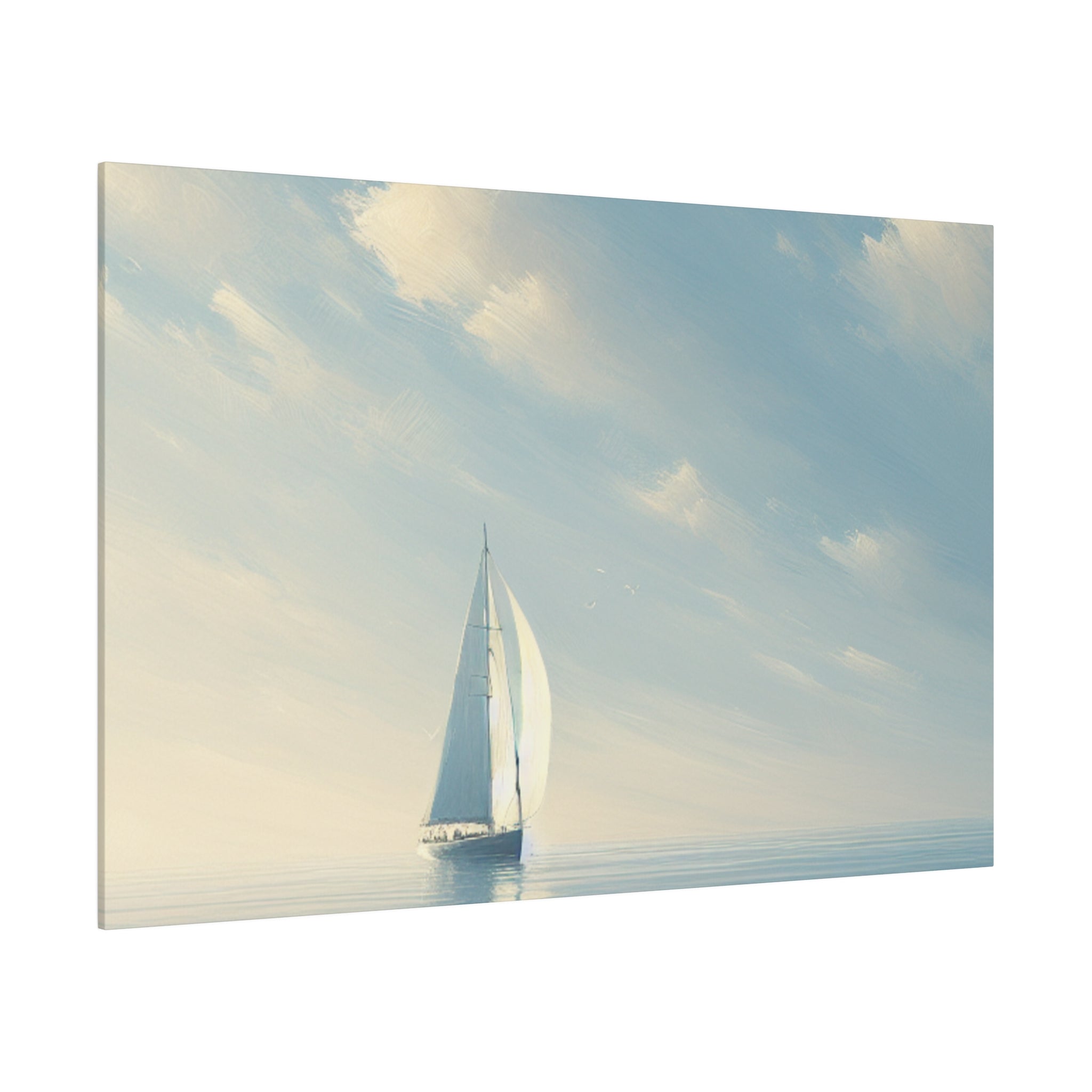 Serene Voyage Sailboat Painting Canvas