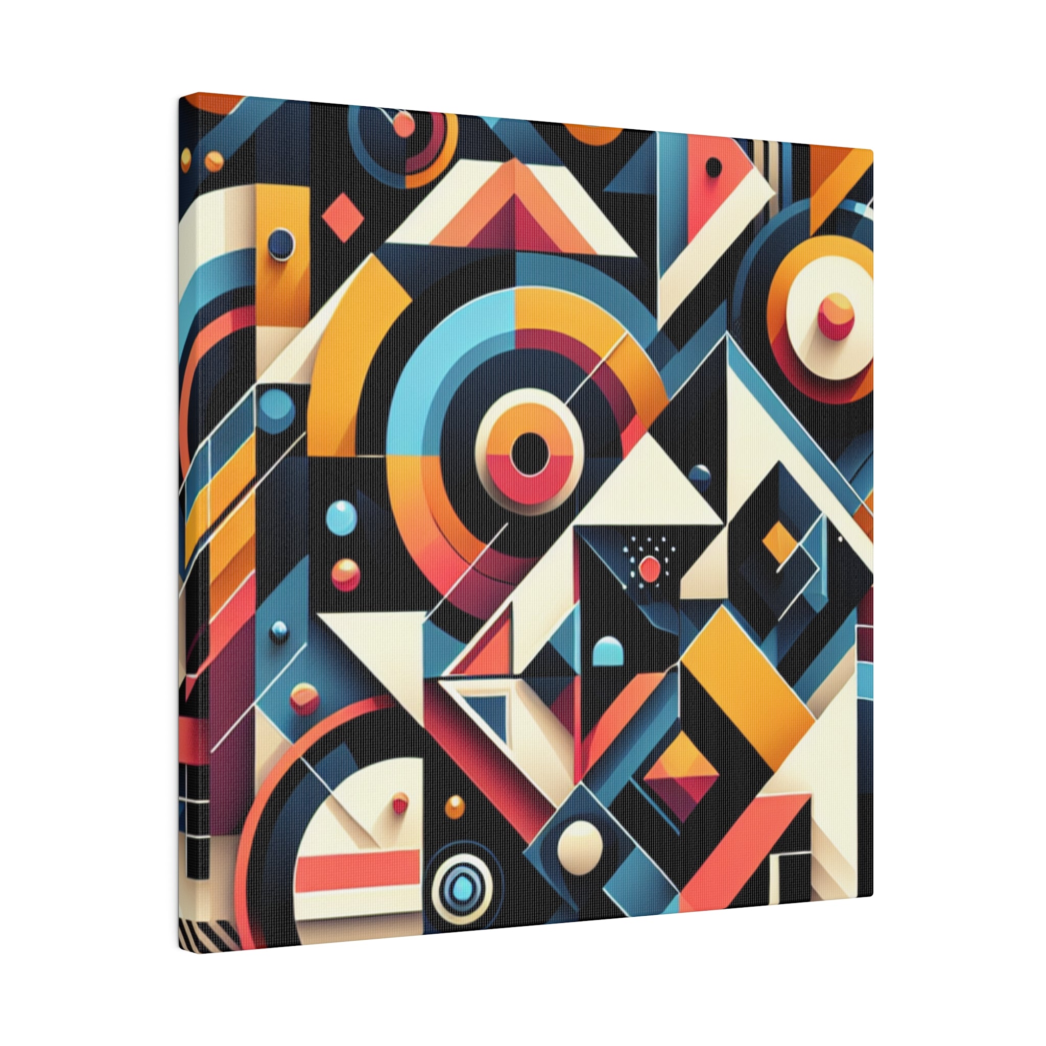 Kaleidoscopic Symphony of Shapes Geometric Painting Canvas