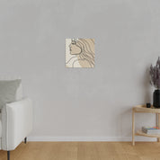 Mystic Beige Line Art Boho Style Wall Decor Canvas