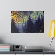 Dropping Sun On The Forest Painting Canvas