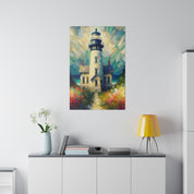 Luminary Refuge Coastal Wall Art Lighthouse Painting Canvas