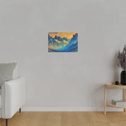 Misty Peaks of Dawn Mountain Landscape Painting Canvas