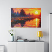 Dawn's Ember Awakening Sunrise Painting Canvas