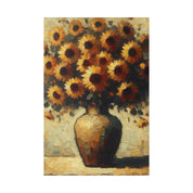 Timeless Blossoms Flowers In Vase Sunflower Painting Canvas