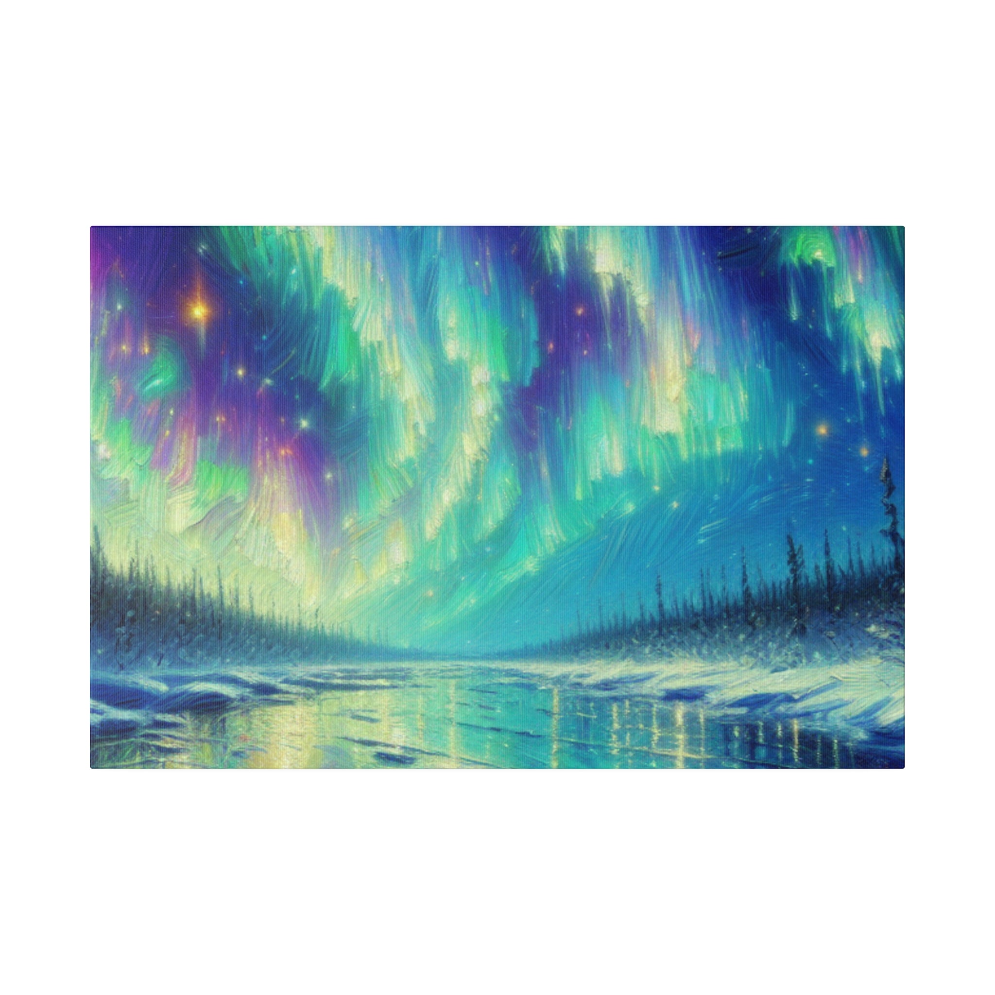 Aurora Winter Dreams Northern Lights Painting Canvas