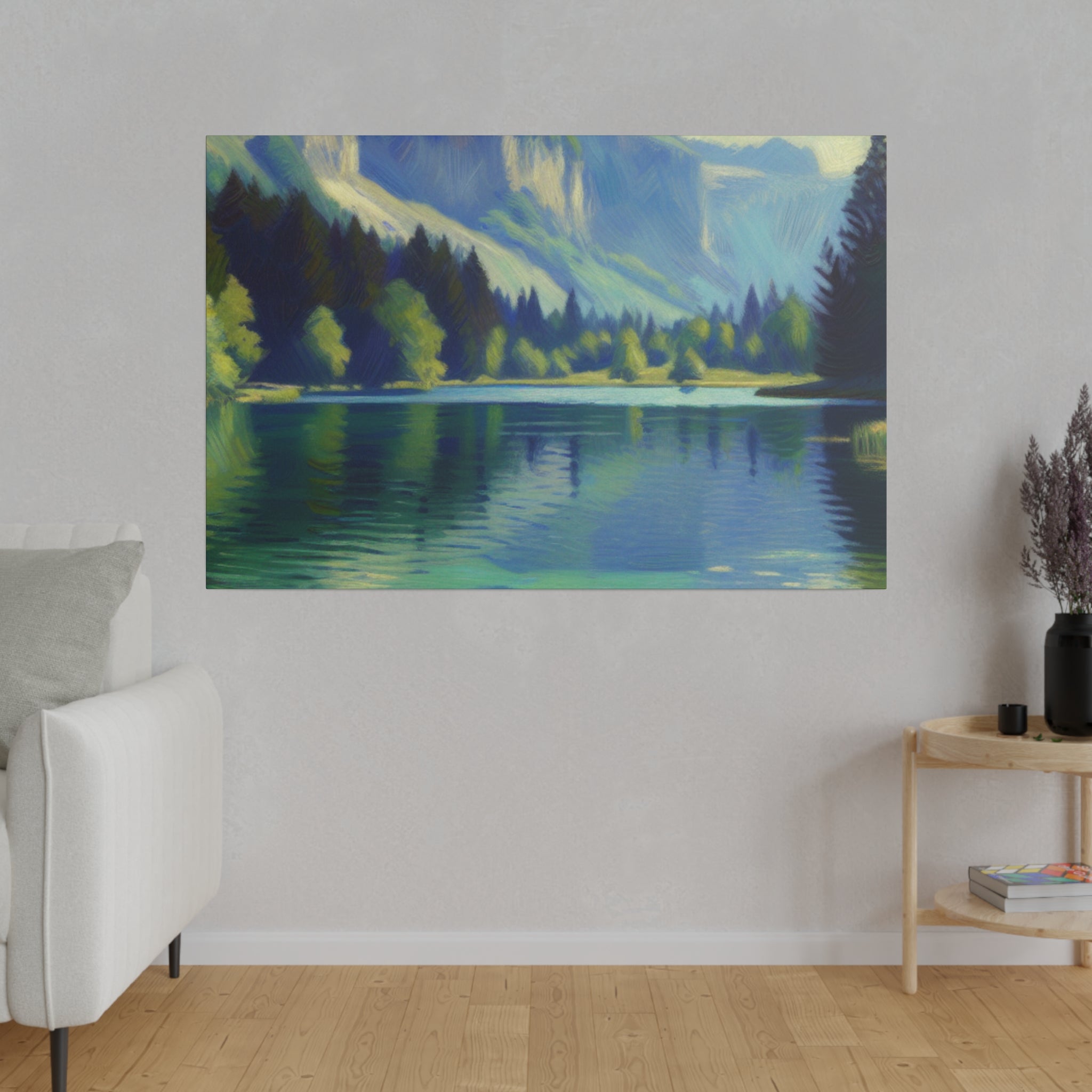 Tranquil Lake Serenity Lake Painting Canvas