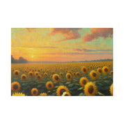 Sunflower Scenery Floral Wall Art Sunflower Painting Canvas