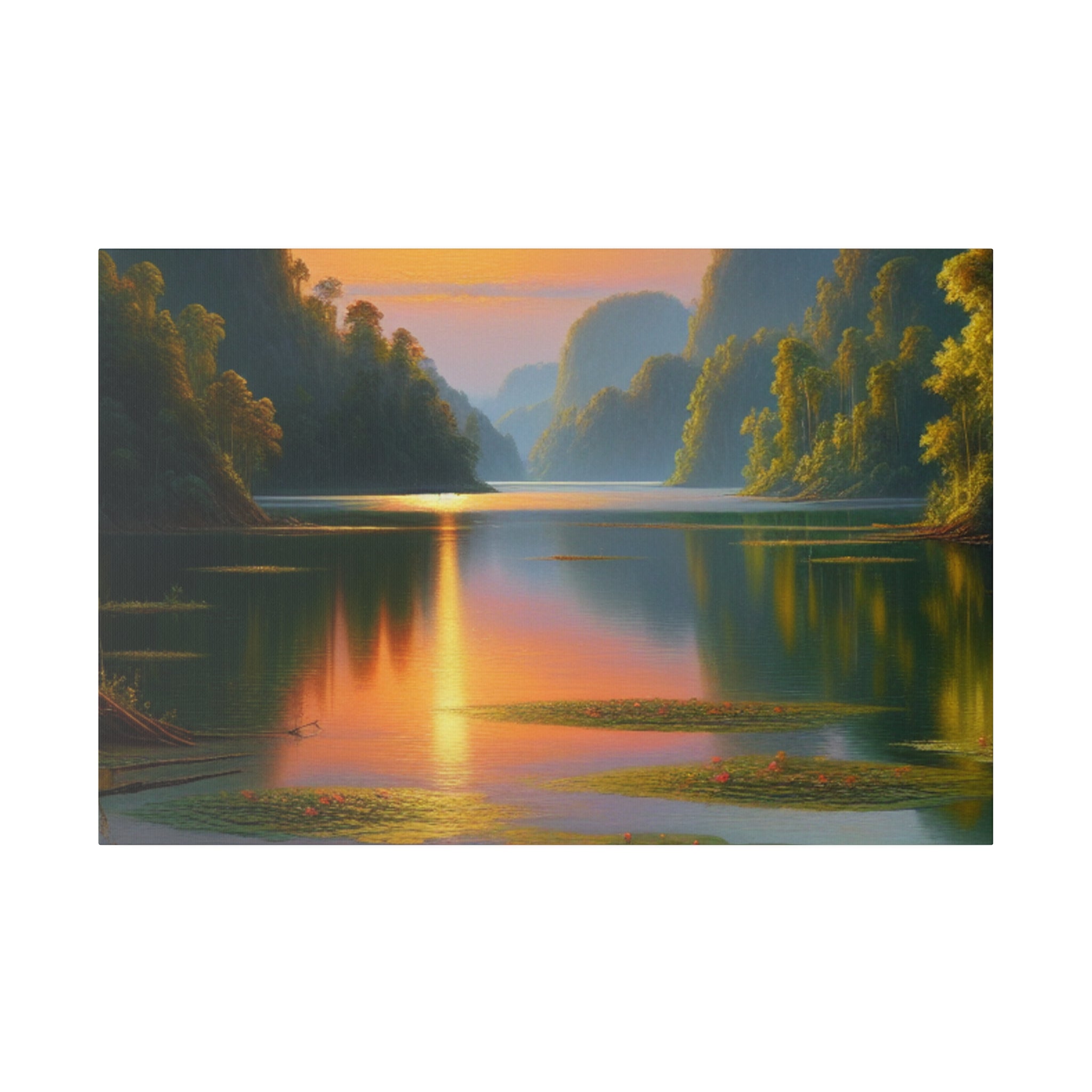 Serene Lake Whispers Lake Painting Canvas