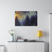 Dropping Sun On The Forest Painting Canvas