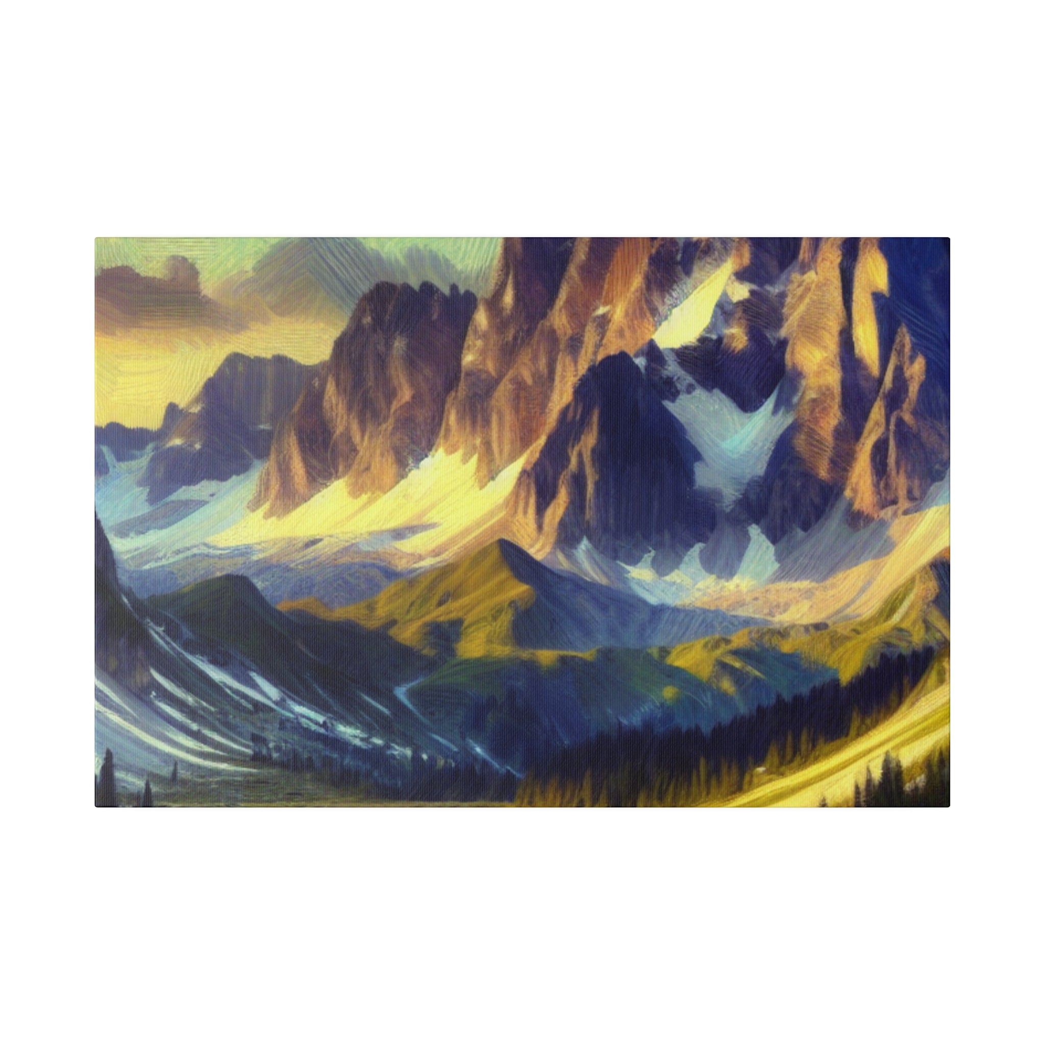 Mountain Whispers at Dusk Mountain Landscape Painting Canvas