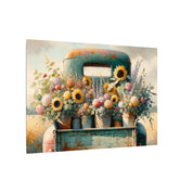Flower-Filled Farm Truck Canvas