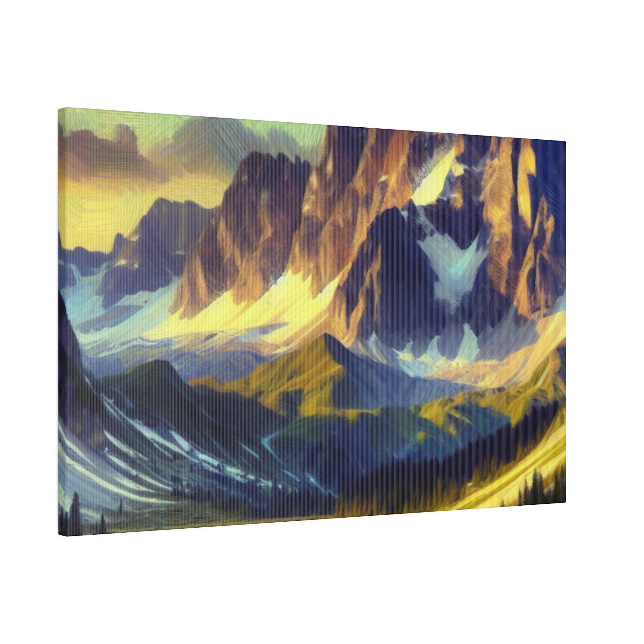 Mountain Whispers at Dusk Mountain Landscape Painting Canvas