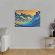 Misty Peaks of Dawn Mountain Landscape Painting Canvas