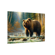 Grizzly in Forest Brook Canvas