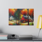 Autumnal Harmony Blaze Fall Painting Canvas