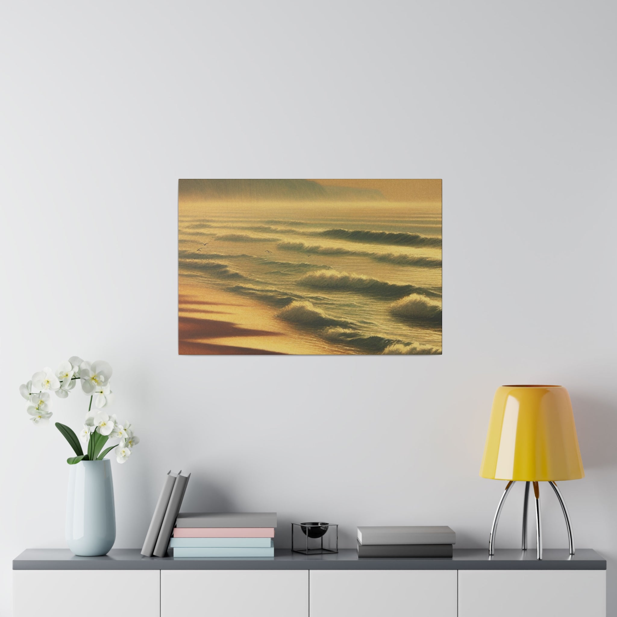 Ocean Serenity Tonalism Beach Painting Canvas