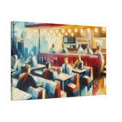 50s Nostalgic Diner Charm Diner Painting Canvas