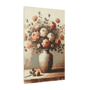 Vintage Roses Vase Canvas