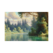 Serene Waterscape Symphony Lake Painting Canvas