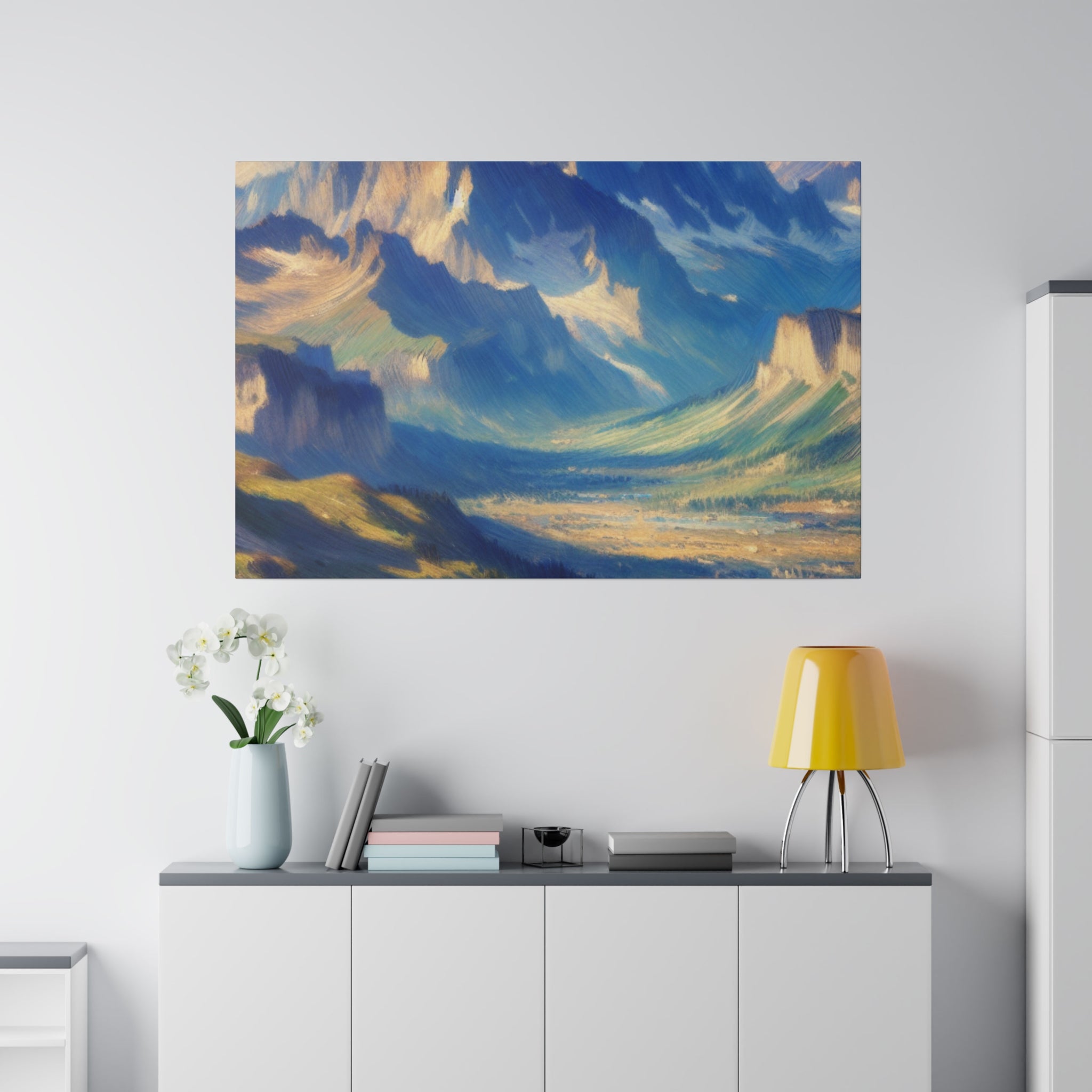 Light Meets Land Mountain Landscape Painting Canvas