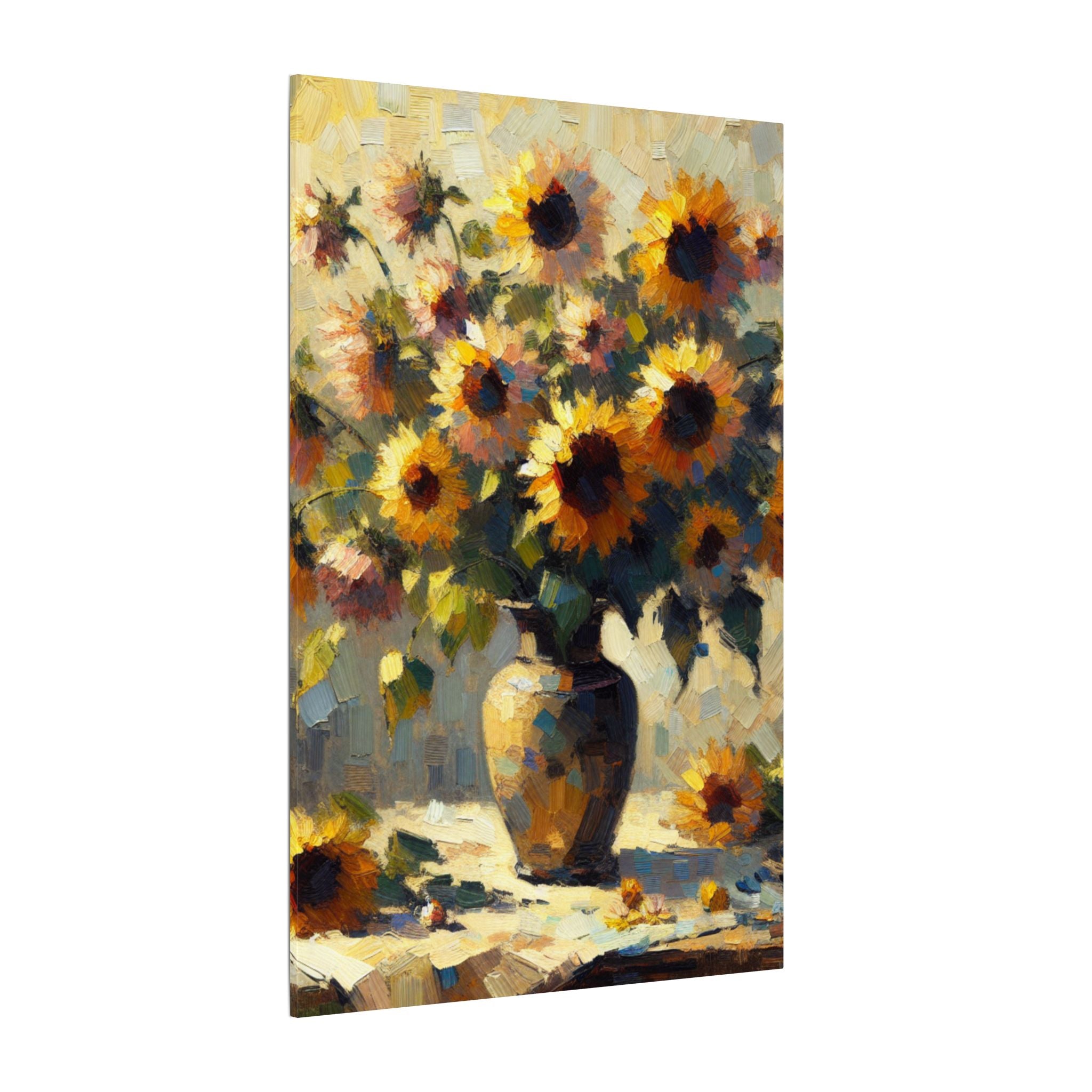 Vintage Sunflowers Vase Canvas