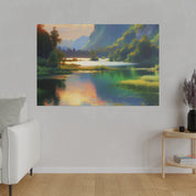 Serene & Silent Lake Reverie Lake Painting Canvas