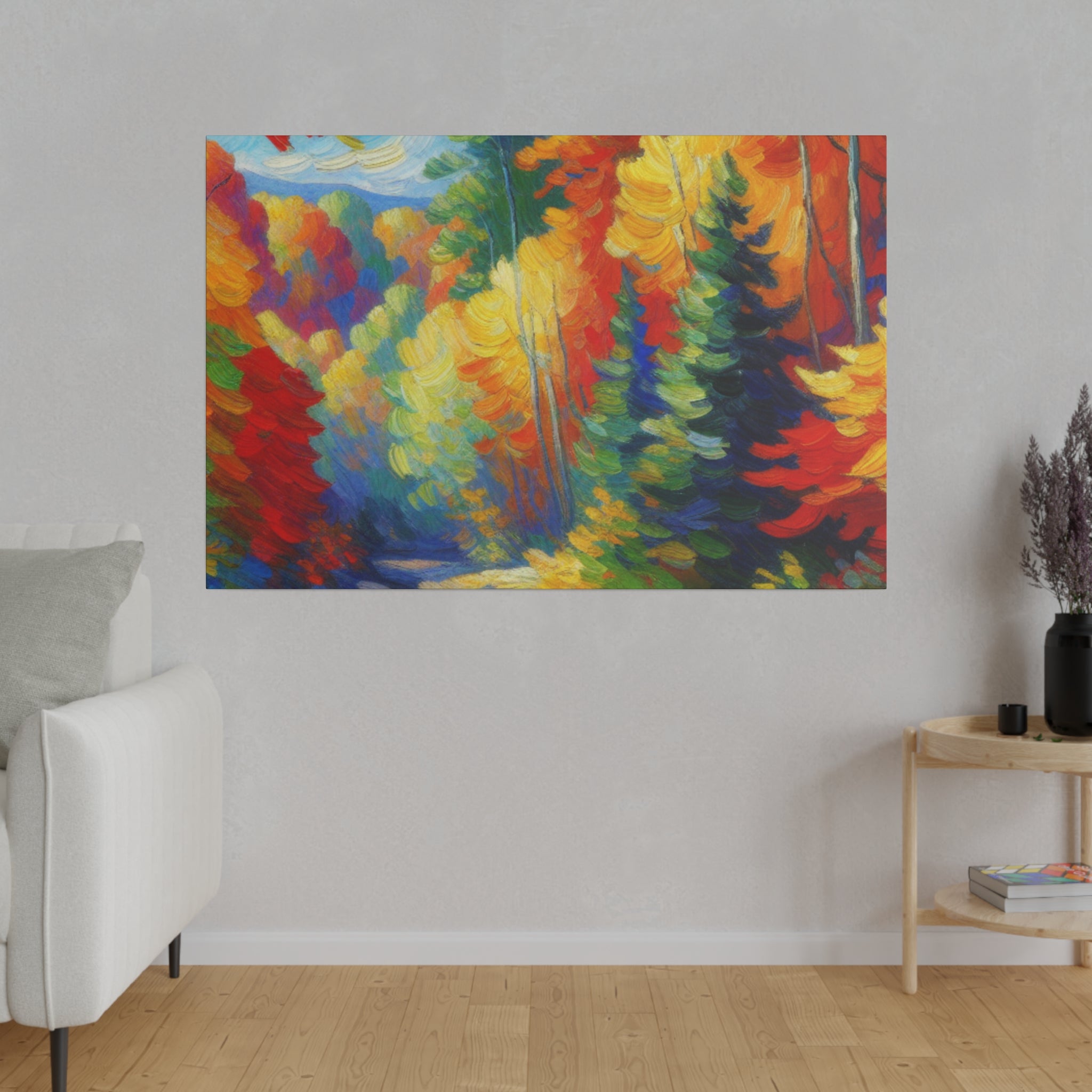 Autumn Cascade Symphony Fall Painting Canvas