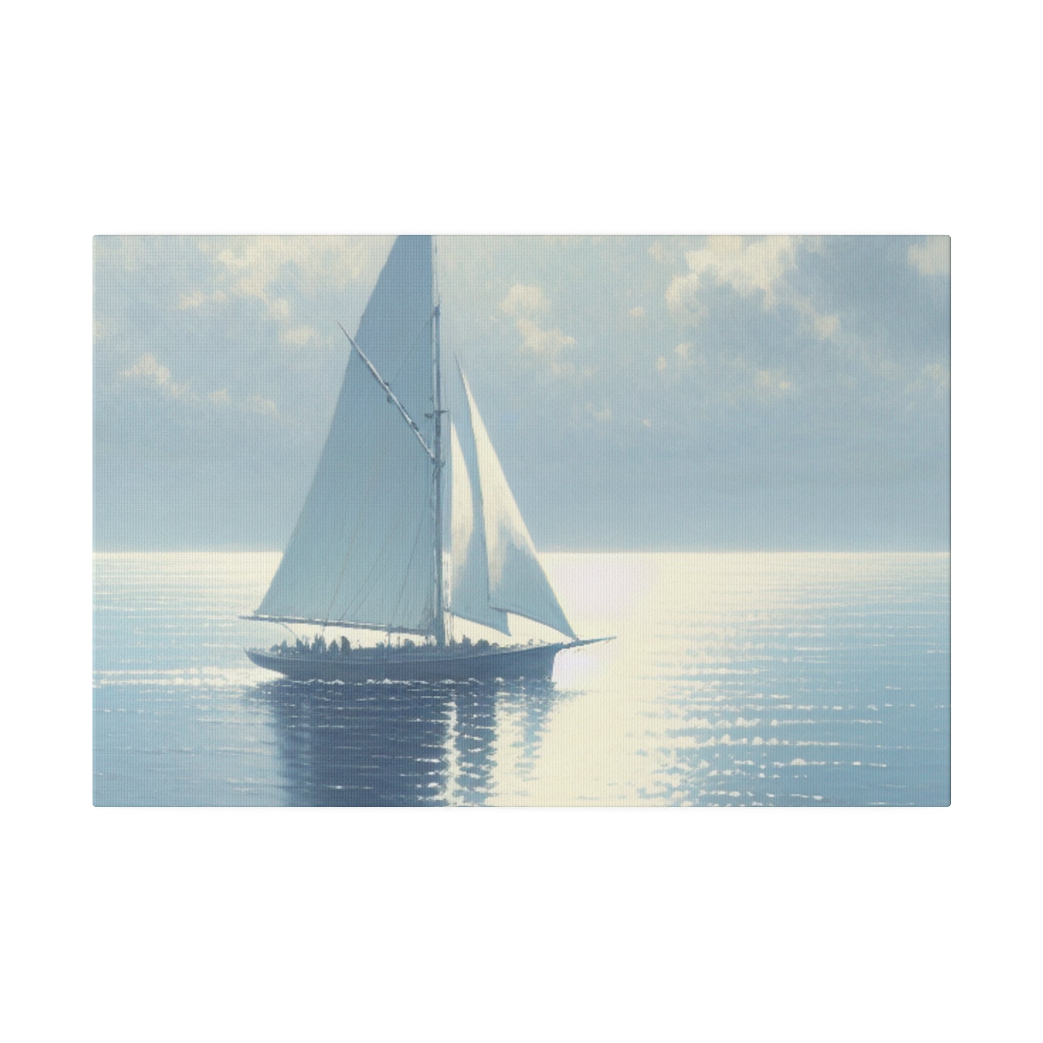 Serene Voyage Sailboat Painting Canvas