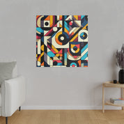 Geometric Symphony in Maximalist Hues Geometric Painting Canvas