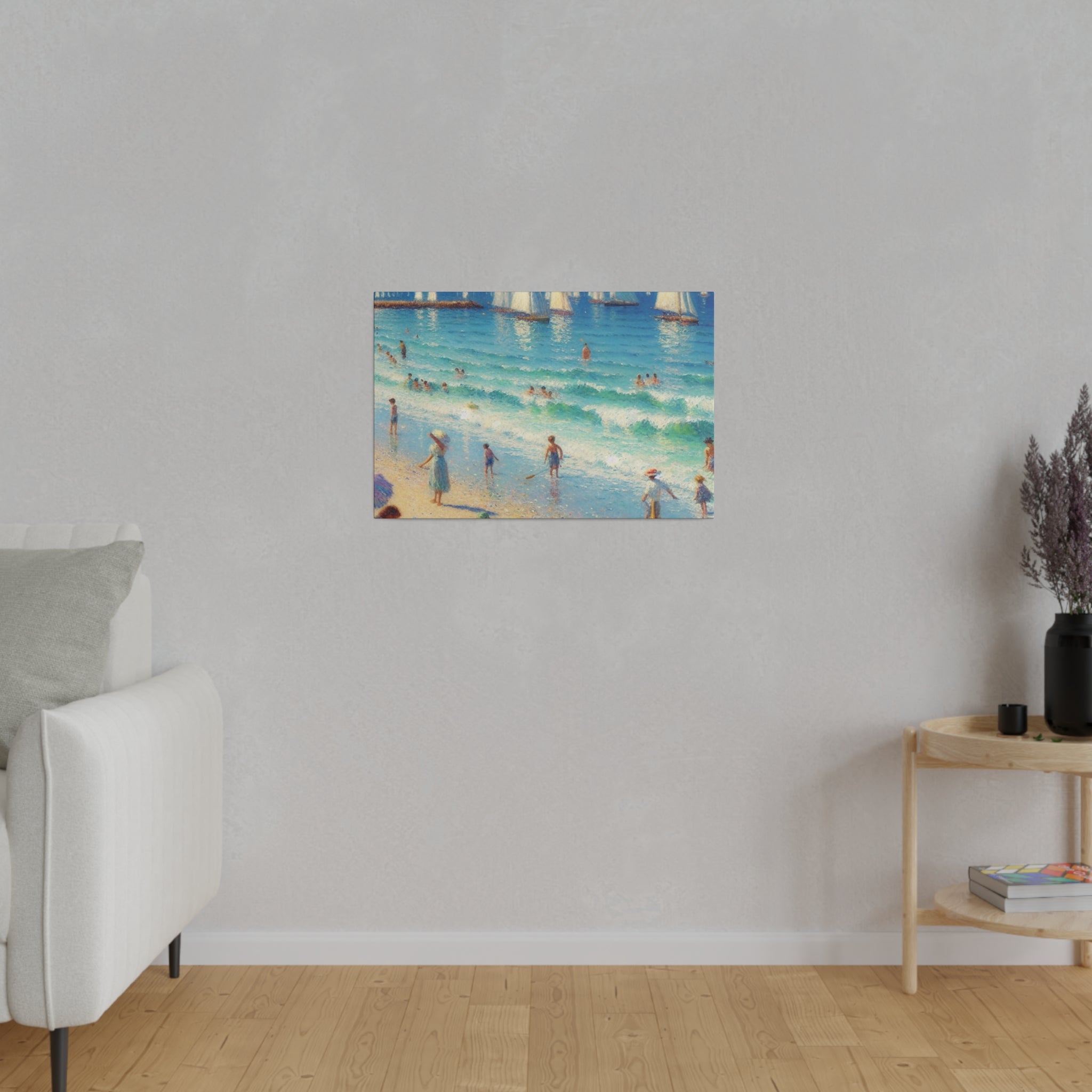 Seaside Nostalgia Beachscape Beach Painting Canvas