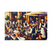 Cafe Artwork | Bustling European Cafe Scene | Coffee Shop Wall Art Canvas