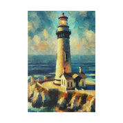 Maritime Mirage Coastal Wall Art Lighthouse Painting Canvas