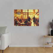 Bustling European Espresso Cafe Artwork Canvas