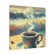 Ocean Waves Sunrise Coffee Painting Canvas