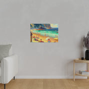 Vintage Coastal Reverie Beach Landscape Painting Canvas