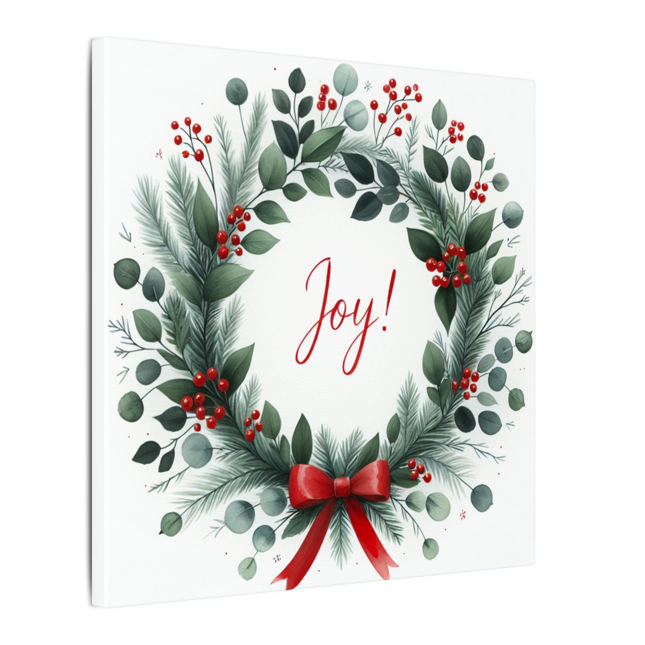 Joy Christmas Wreath Canvas