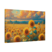 Sunny Harvest Floral Wall Art Sunflower Painting Canvas