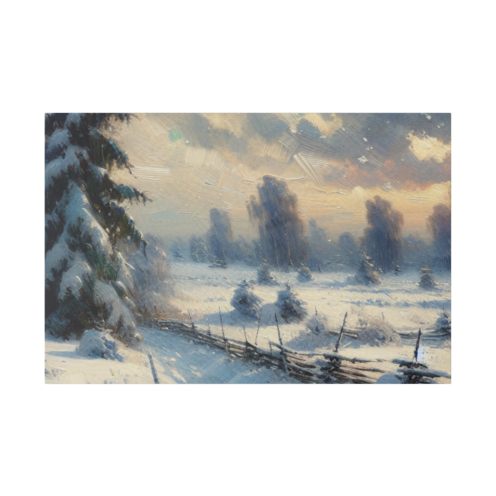 Twilight Frost Snowscape Artwork Winter Painting Canvas