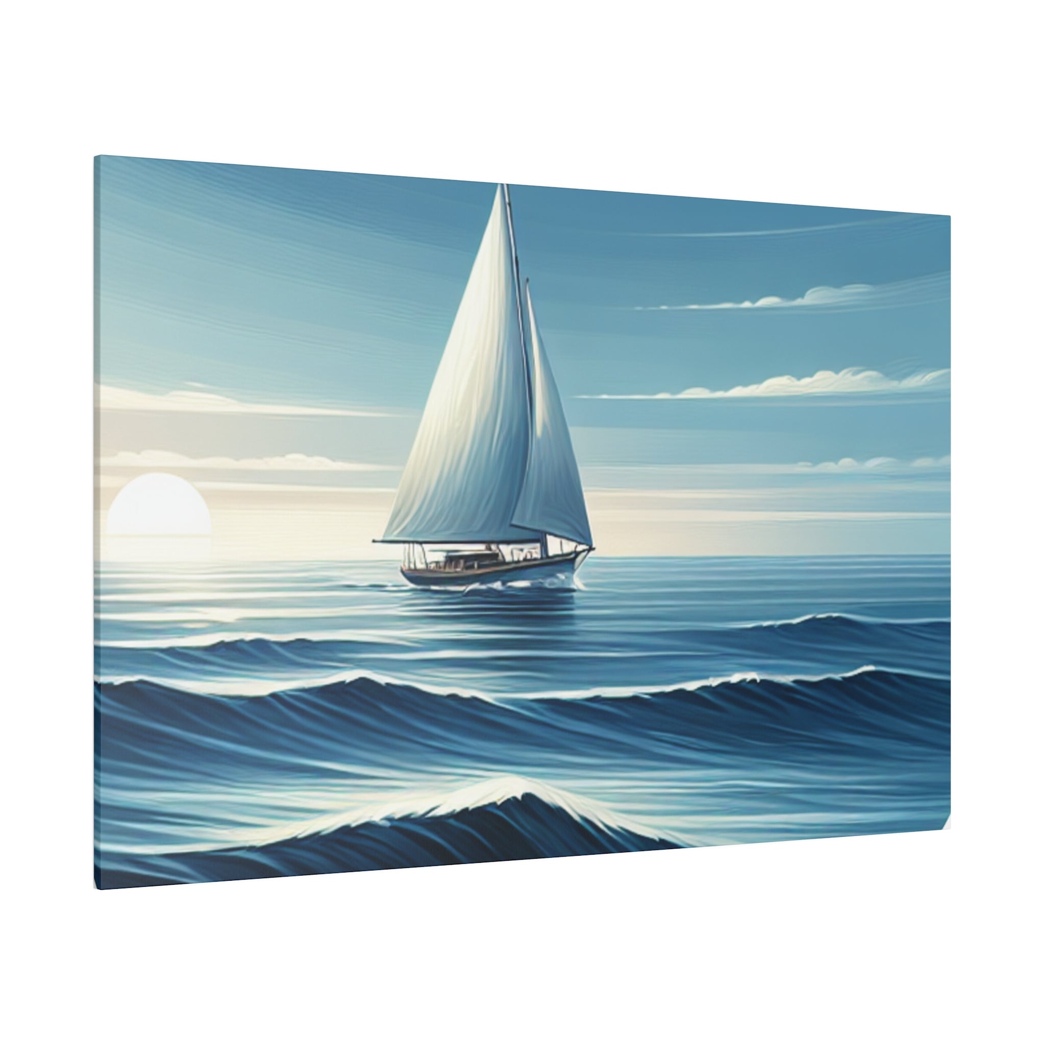 Serenity Voyage Sailboat Painting Canvas