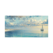 Sailboat In The Bay Ocean Coastal Canvas