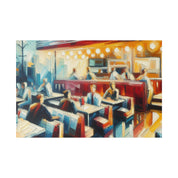 50s Nostalgic Diner Charm Diner Painting Canvas