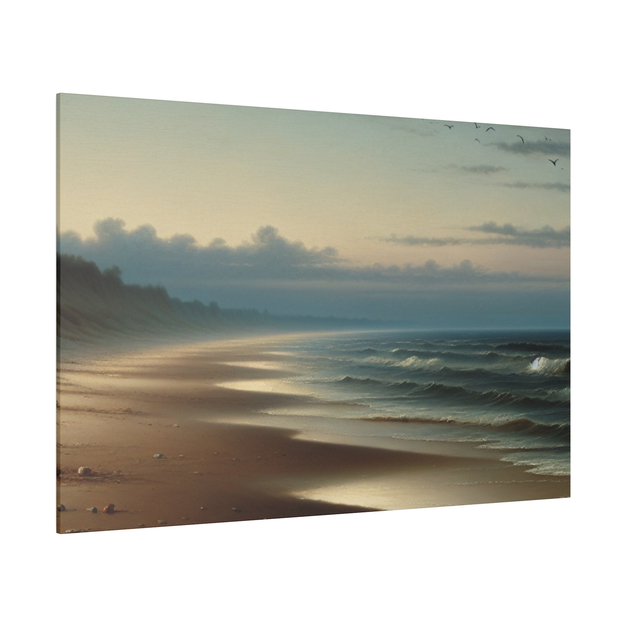 Seashore Muted Tonalism Beach Painting Canvas