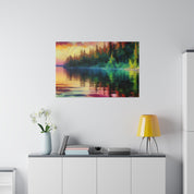 Reflective Solitude Lake Painting Canvas