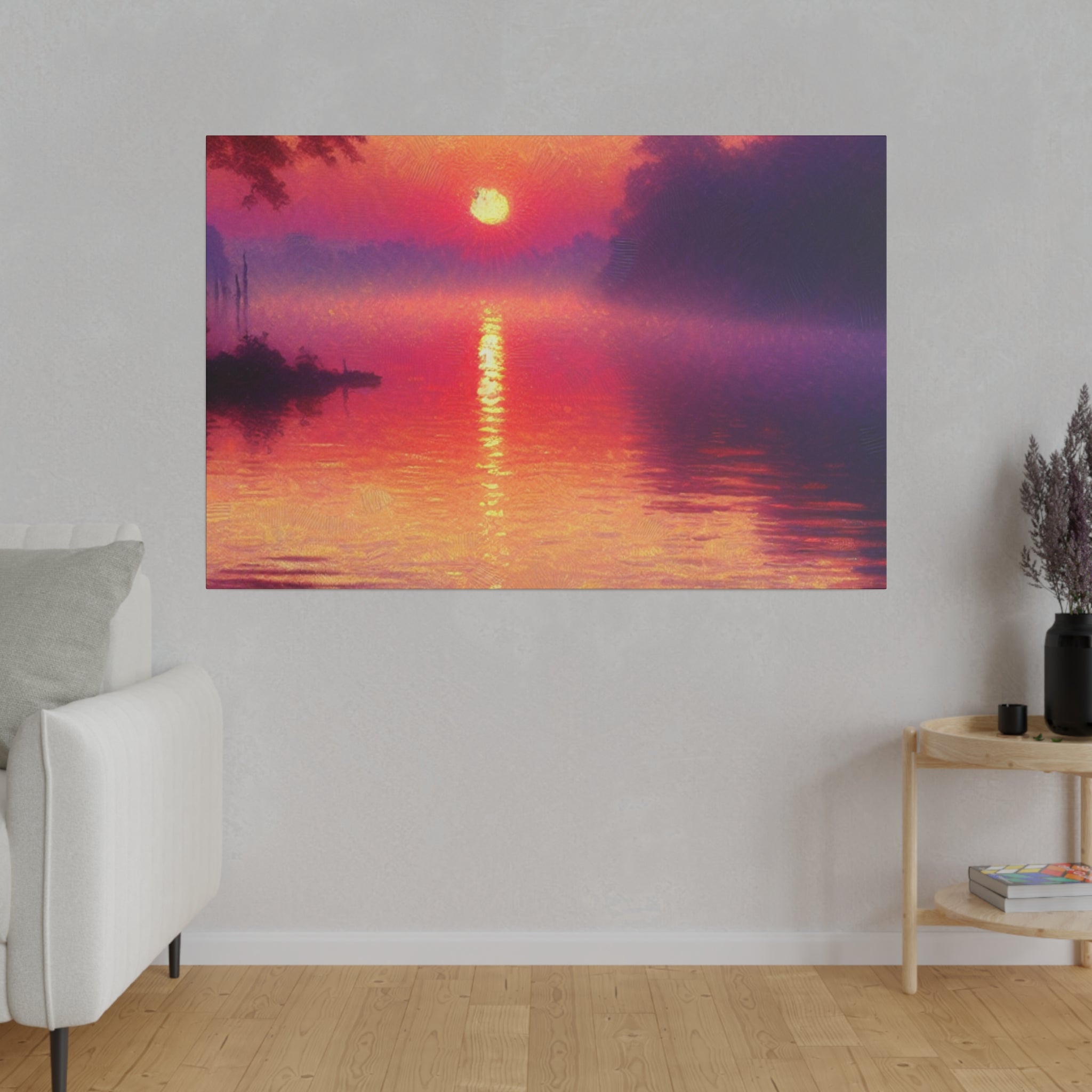 Dawn's Radiant Embrace Sunrise Painting Canvas